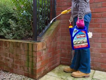 Using Patio Magic! to clean hard surfaces