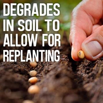 Degrades in soil to allow for replanting