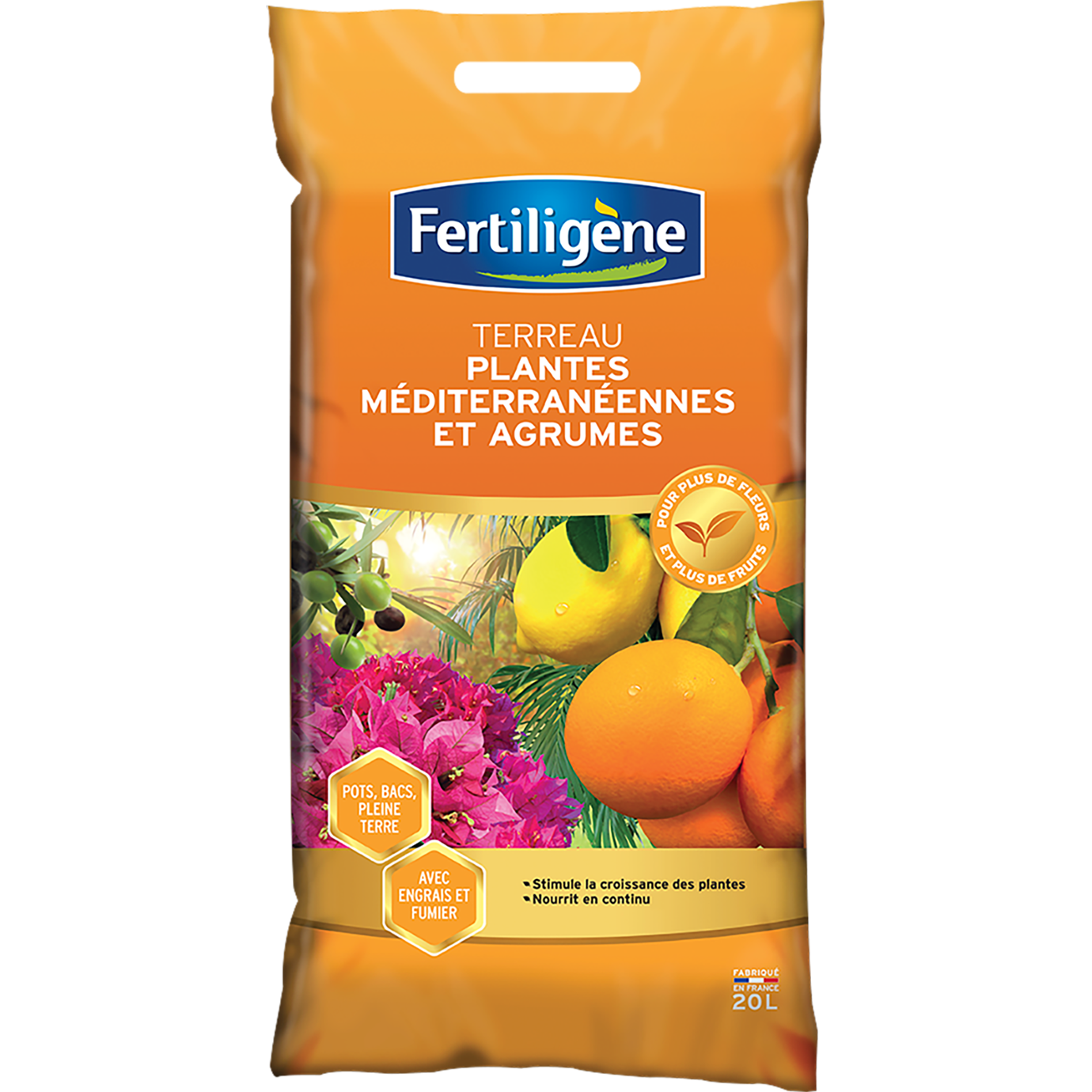 Fertiligène Terreau Plantes Méditerranéennes Et Agrumes , 20L | La ...