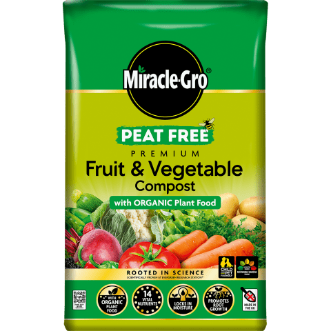 Miracle-Gro® Peat Free Premium Fruit & Vegetable Compost with Organic Plant  Food 40 litres