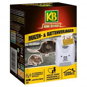 KB Home Defense ® Répulsif rats et souris ultrasons électromagnétique et  flash lumineux, 1 pièce