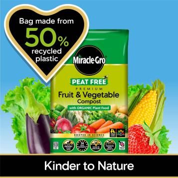 Miracle-Gro® Peat Free Premium Fruit & Vegetable Compost with Organic Plant  Food 40 litres